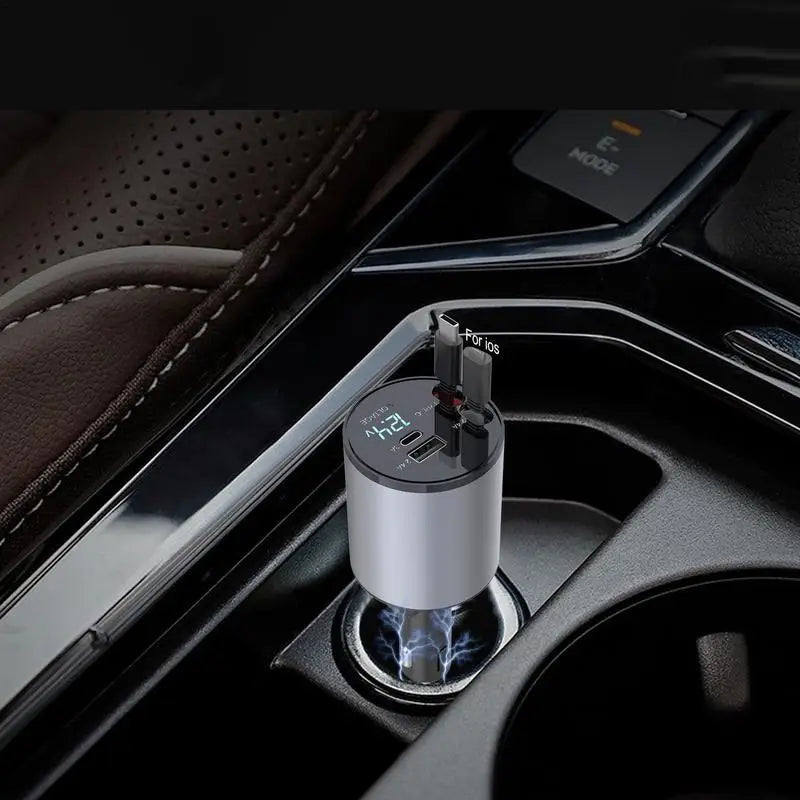 Retractable Car Charger 4-in-1