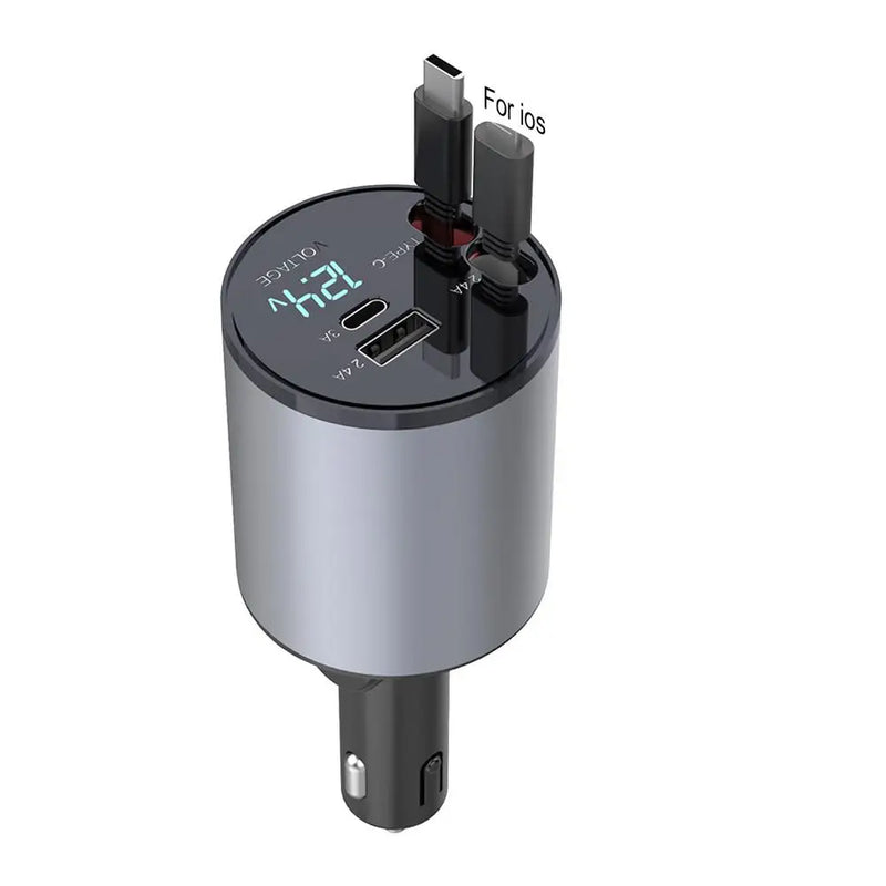 Retractable Car Charger 4-in-1